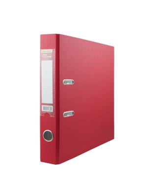 Регистратор картонный с PVC покрытием 355020-04 50мм, без окантовки, карман на корешке, цв. красный,