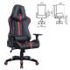 Кресло компьютерное  "GT Carbon GM-120", две подушки, экокожа, черное/красное, 531931. Фото товара с разных ракурсов.