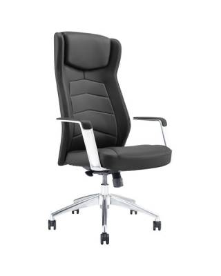 Кресло  PREMIUM Viking EX-759, синхромеханизм, алюминий, натуральная кожа, черное, 532933 главное фото