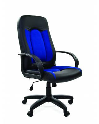 Офисное кресло Chairman 429 Россия экопремиум черный+ткань С-11 синяя