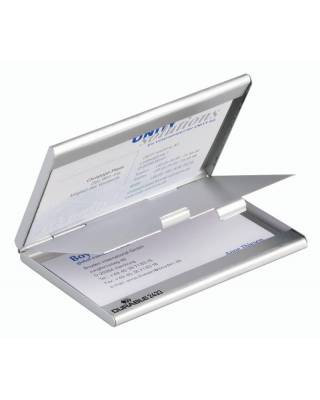Визитница карманная Durable Business Card Box Duo 55х90мм (20 визиток) алюминий серебристый