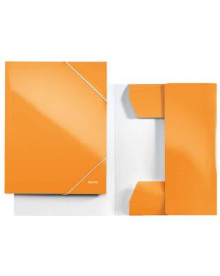 Папка на резинке Leitz WOW 39820044 A4 картон ламинированный оранжевый