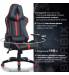 Кресло компьютерное  "GT Carbon GM-120", две подушки, экокожа, черное/красное, 531931. Фото товара с разных ракурсов.