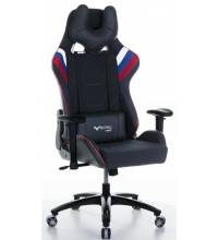 Кресло игровое геймерское Бюрократ VIKING 4 AERO RUS две подушки белый/синий/красный черный искусст.кожа/ткань