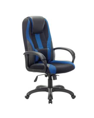 Кресло компьютерное  PREMIUM "Rapid GM-102", НАГРУЗКА 180 кг, экокожа/ткань, черное/синее, 532106