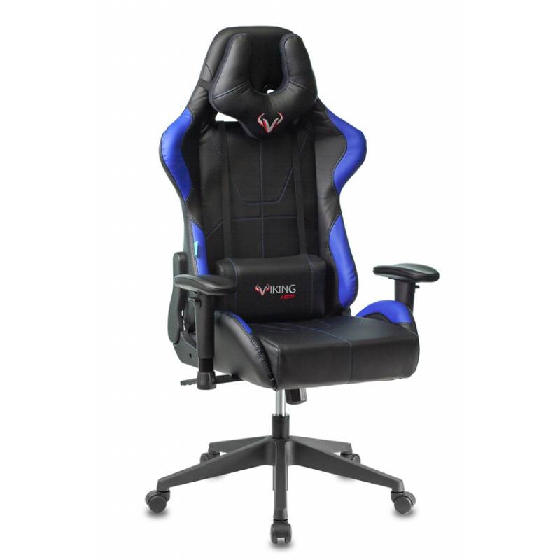 Кресло игровое геймерское Бюрократ VIKING 5 AERO BLUE черный/синий искусственная кожа главное фото