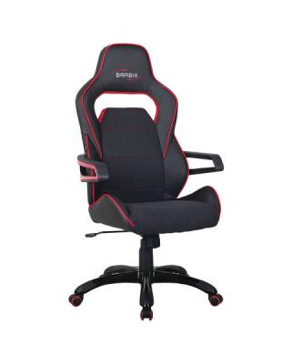 Кресло компьютерное  "Nitro GM-001", ткань, экокожа, черное, вставки красные, 531816