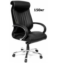 Кресло руководителя СHAIRMAN 420 (черная кожа, хром)
