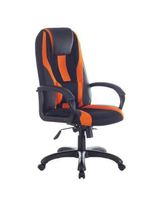 Кресло компьютерное BRABIX PREMIUM Rapid GM-102, экокожа/ткань, черно/оранжевое, 532420, GM-102_532420