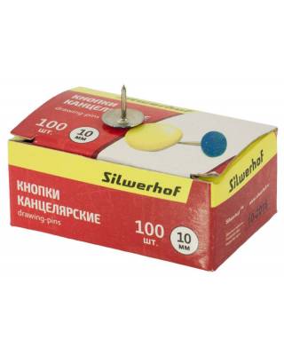 Кнопки Silwerhof 500007 эмаль цветная d=10мм (упак.:100шт) картонная коробка