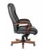Кресло руководителя Бюрократ T-9925WALNUT/BLACK черный кожа крестовина дерево. Фото товара с разных ракурсов.