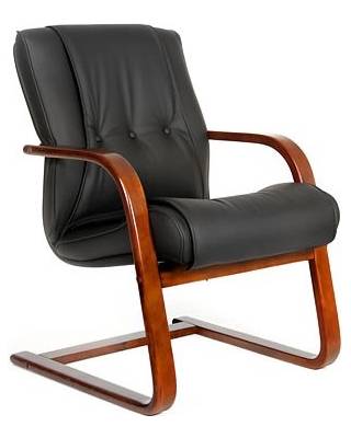 Кресло Chairman 653-AV (черная кожа)
