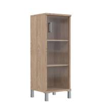 Шкаф-колонка средняя со стеклянной дверью B 421.8 Дуб Девон 475х450х1286 