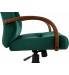Кресло руководителя Бюрократ T-9928WALNUT Fabric зеленый Italia Green крестов. металл/дерево. Фото товара с разных ракурсов.