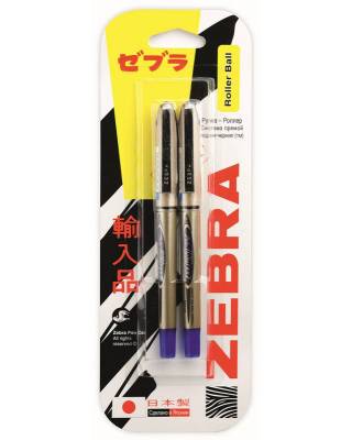 Ручка-роллер Zebra ZEB-ROLLER BE& DX7 0.7мм игловидный пиш. наконечник синий/синий блистер (2шт)