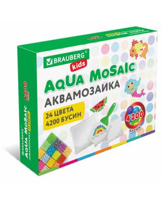 Аквамозаика 24 цвета 4200 бусин, с трафаретами, инструментами и аксессуарами, BRAUBER, 664916