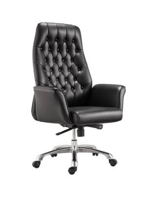 Кресло офисное  PREMIUM "Legacy EX-750", синхромеханизм, алюминий, экокожа, черное, 532492
