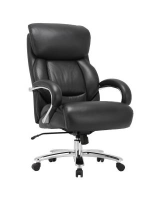 Кресло из натуральной кожи  PREMIUM "Pride HD-100", НАГРУЗКА до 250 кг, черное, 531940