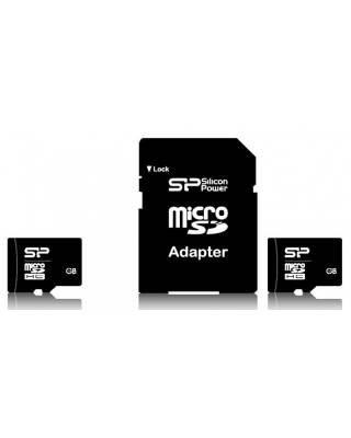 Флеш карта microSDHC 8Gb Class10 Silicon Power SP008GBSTH010V10-SP + adapter