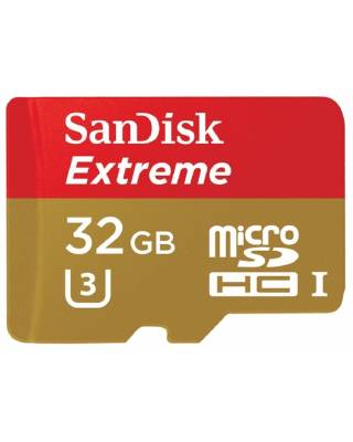 Флеш карта microSDHC 32Gb Class10 Sandisk SDSQXVF-032G-GN6MA Extreme + adapter