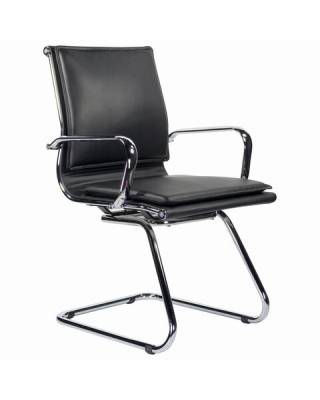 Кресло для приемных и переговорных  "Kayman CF-102", экокожа, хром, черное, 532572