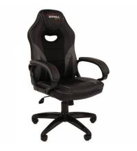 Кресло компьютерное BRABIX Accent GM-161, TW/экокожа, черное/серое, 532576, 7083504