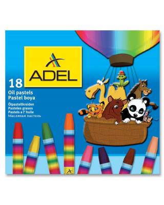 Мелки масляной пастели Adel Colour 428-0857-000 шестигранные 11.5мм 18цв. карт.коробка