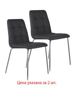 Стулья КОМПЛЕКТ 2 шт.  "Twins CF-011", хром каркас, экокожа, черный, 532765 главное фото