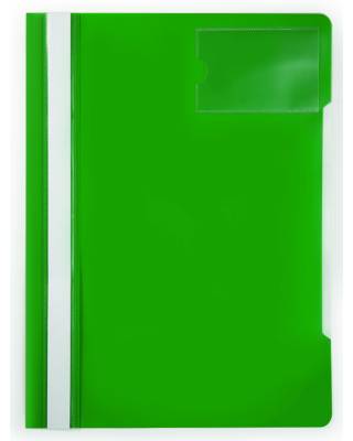 Папка-скоросшиватель Бюрократ -PS-V20GRN A4 прозрач.верх.лист карм.для визит. пластик зеленый