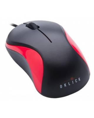 Мышь Oklick 115S черный, красный оптическая (1000dpi) USB для ноутбука (2but)