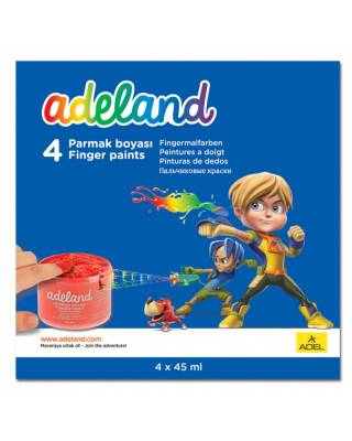 Краски для рисования пальцами Adel ADELAND 234-0630-100 4цв. 45мл. карт.супероб.
