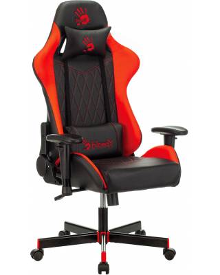 Кресло игровое A4Tech Bloody GC-870 черный/красный ромбик эко.кожа с подголов. крестов. металл главное фото