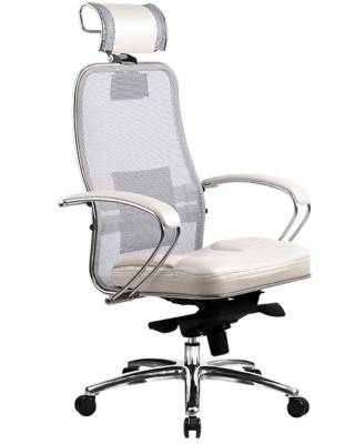 Кресло Samurai SL-2.03 белый лебедь (ткань-сетка/кожа)