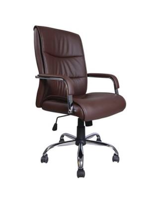 Кресло офисное  "Space EX-508", экокожа, хром, коричневое, 531164