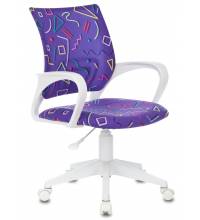Кресло детское Бюрократ KD-W4 фиолетовый Sticks 08 крестов. пластик белый пластик белый