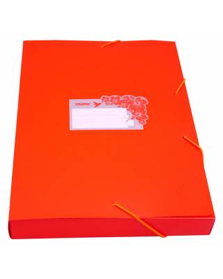 Папка-короб на резинке Бюрократ Tropic -TR520OR пластик 0.7мм корешок 40мм A4 оранжевый