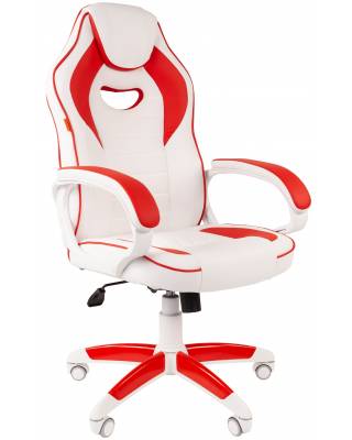 Игровое кресло Chairman game 16 Россия бело-красный (экокожа, ткань TW)