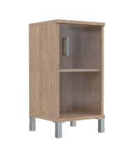 Шкаф-колонка низкая со стеклянной дверью B 411.5 Дуб Девон 475х450х920 