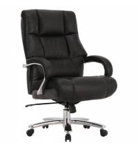 Кресло офисное  PREMIUM "Bomer HD-007", НАГРУЗКА до 250 кг, рециклированная кожа, хром, черное, 531939