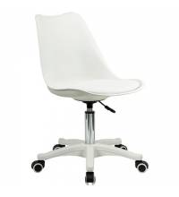 Кресло стул  "Eames MG-310 PL", пластик белый, экокожа белая, 532926