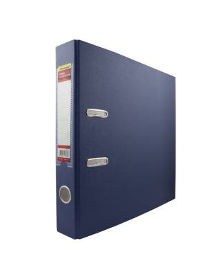 Регистратор картонный с PVC покрытием 355020-02 50мм, без окантовки, карман на корешке, цв. синий, н