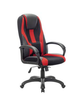 Кресло компьютерное  PREMIUM "Rapid GM-102", НАГРУЗКА 180 кг, экокожа/ткань, черное/красное, 532107