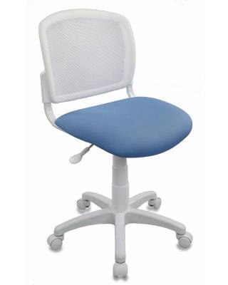 Кресло детское Бюрократ CH-W296NX/26-24 спинка сетка белый TW-15 сиденье голубой 26-24 главное фото