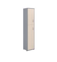 Шкаф колонка с глухой малой и средней дверьми СУ-1.8(L) Клен/Металлик 406*365*1975