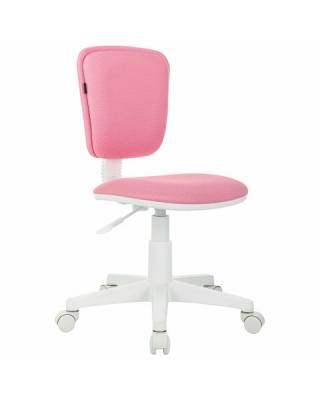 Кресло детское  "Joy MG-204W", без подлокотников, пластик белый, ткань TW, розовое, 533011