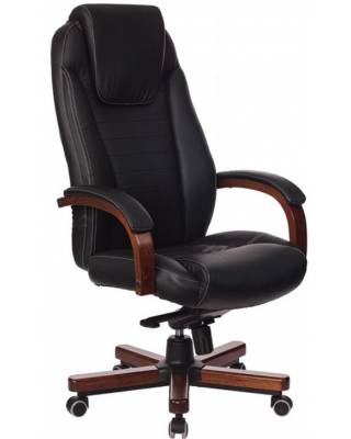 Кресло бюрократ T-9923 WALNUT_BLACK   (Натуральная кожа)