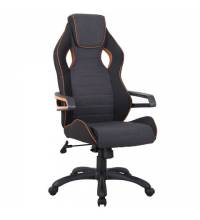 Кресло компьютерное  "Techno Pro GM-003", ткань, черное/серое, вставки оранжевые, 531813