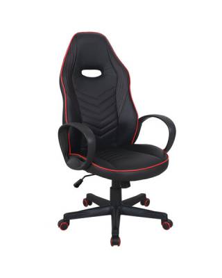 Кресло компьютерное  "Flame GM-004", экокожа, черное/красное, 532499