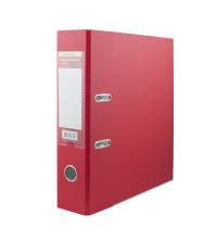 Регистратор картонный с PVC покрыт 355021-04 5мм,с метал. окантовкой,карман на корешке,цв. красный, 