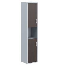 Шкаф колонка с комплектом глухих малых дверей СУ-1.5(L) Венге Магия/Металлик 406*365*1975